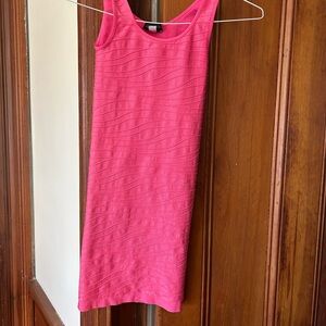 Bebe Vibrant Pink Textured Tank Top